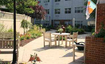Areas for group activities within this Memory Care Garden